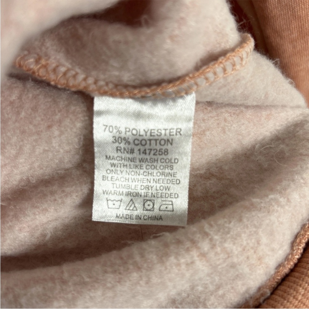 Simply Southern Messy Hair Don’t Care Fleece Sweatshirt Sz M Relaxed Fit Peach - Picture 12 of 12